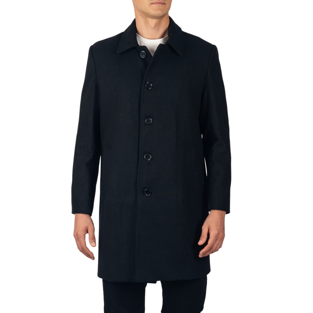 Alpine Swiss Orson Mens Wool Blend Car Coat Tailored Long Topcoat